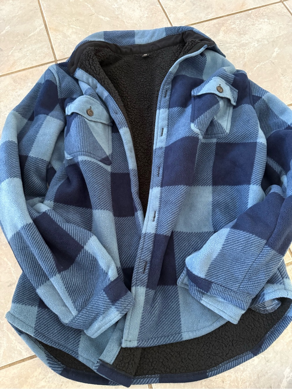 Blue Buffalo Plaid Fleece Jacket with warm Lining